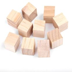 Wooden Cube 2.5cm x 2.5cm Plain 12pcs RAW-3165
